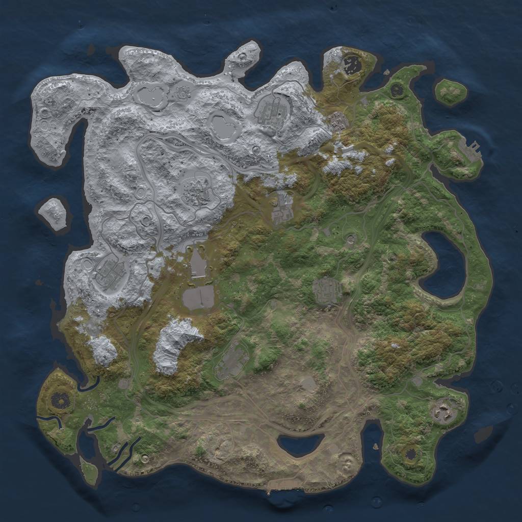 Rust Map: Procedural Map, Size: 4250, Seed: 3587, 17 Monuments