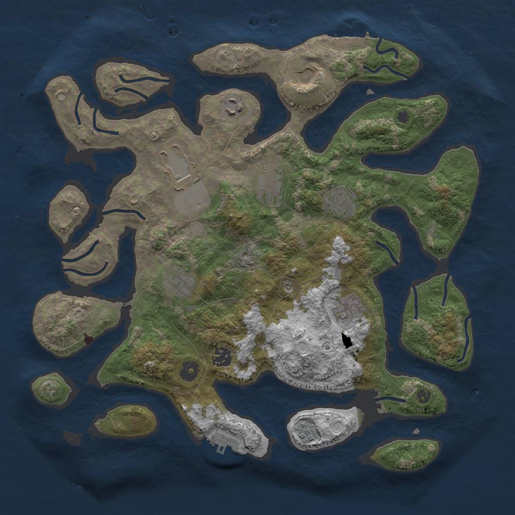 Rust Map: Procedural Map, Size: 3850, Seed: 194621, 17 Monuments