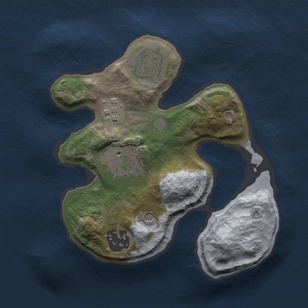 Rust Map: Barren, Size: 2000, Seed: 465451812, 7 Monuments