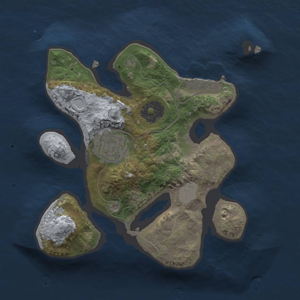 Rust Map: Procedural Map, Size: 2000, Seed: 4563, 5 Monuments