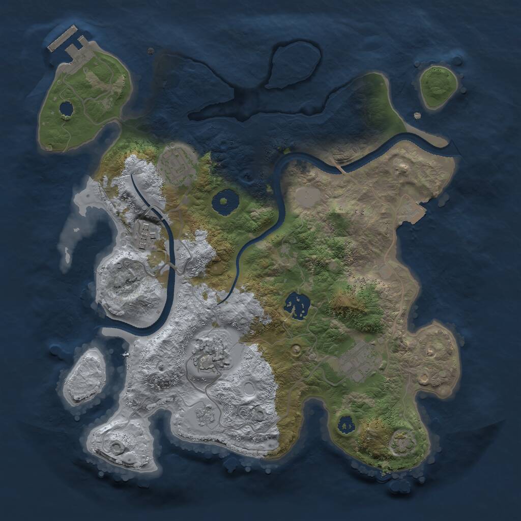 Rust Map: Procedural Map, Size: 3000, Seed: 676718839, 9 Monuments