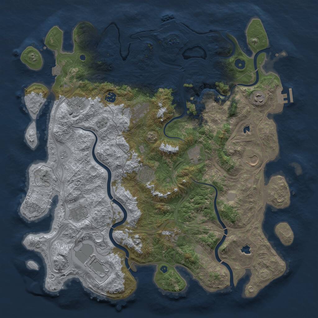 Rust Map: Procedural Map, Size: 4500, Seed: 435002, 17 Monuments