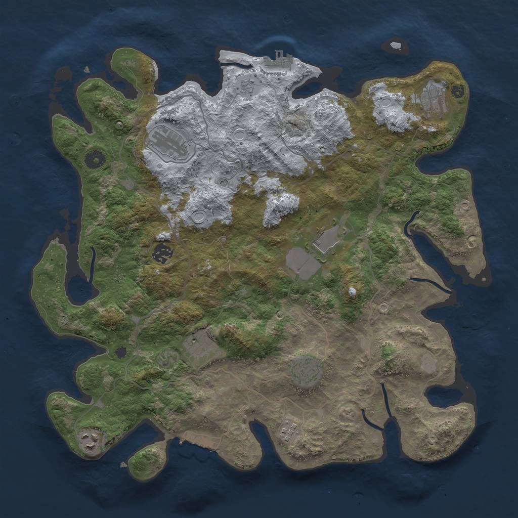 Rust Map: Procedural Map, Size: 4000, Seed: 325500, 15 Monuments