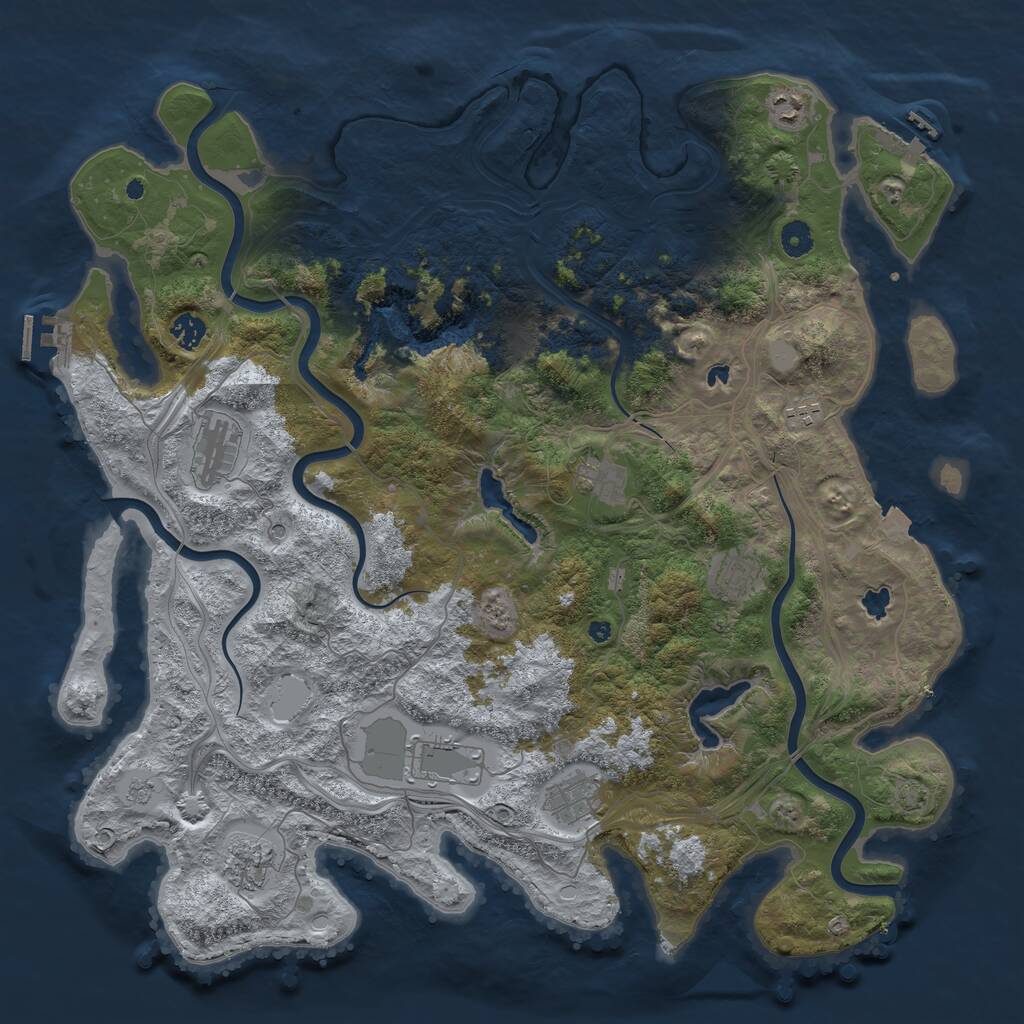 Rust Map: Procedural Map, Size: 4500, Seed: 6743, 15 Monuments