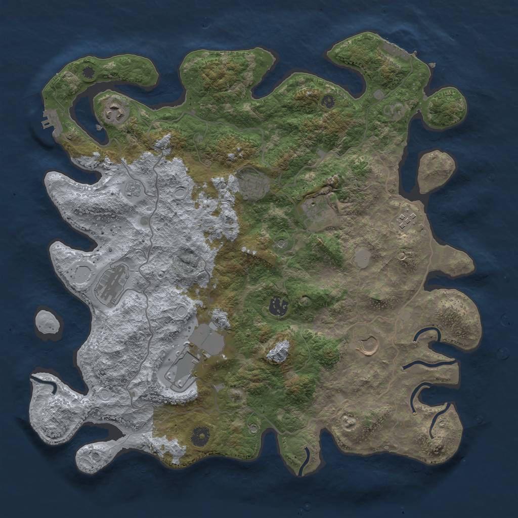 Rust Map: Procedural Map, Size: 4000, Seed: 56245, 15 Monuments
