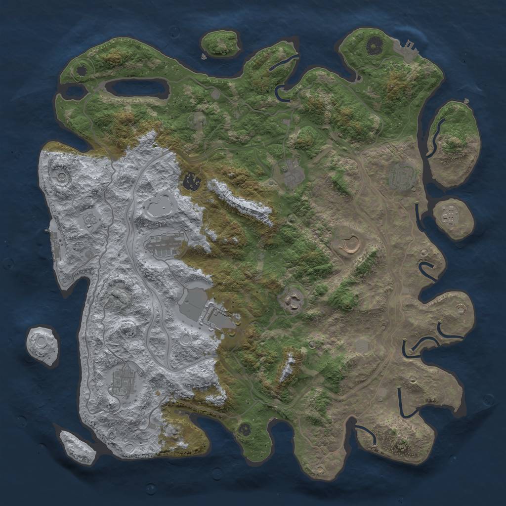 Rust Map: Procedural Map, Size: 4250, Seed: 2182009, 16 Monuments
