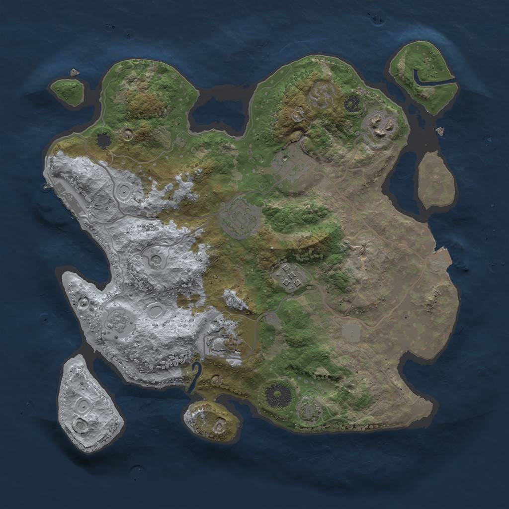Rust Map: Procedural Map, Size: 3000, Seed: 1594401243, 12 Monuments