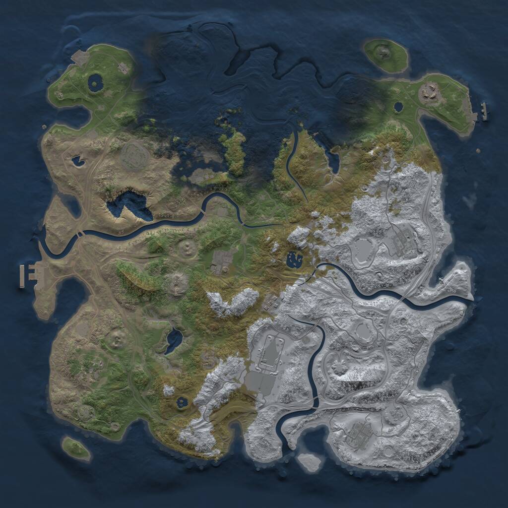 Rust Map: Procedural Map, Size: 4500, Seed: 7585110, 16 Monuments