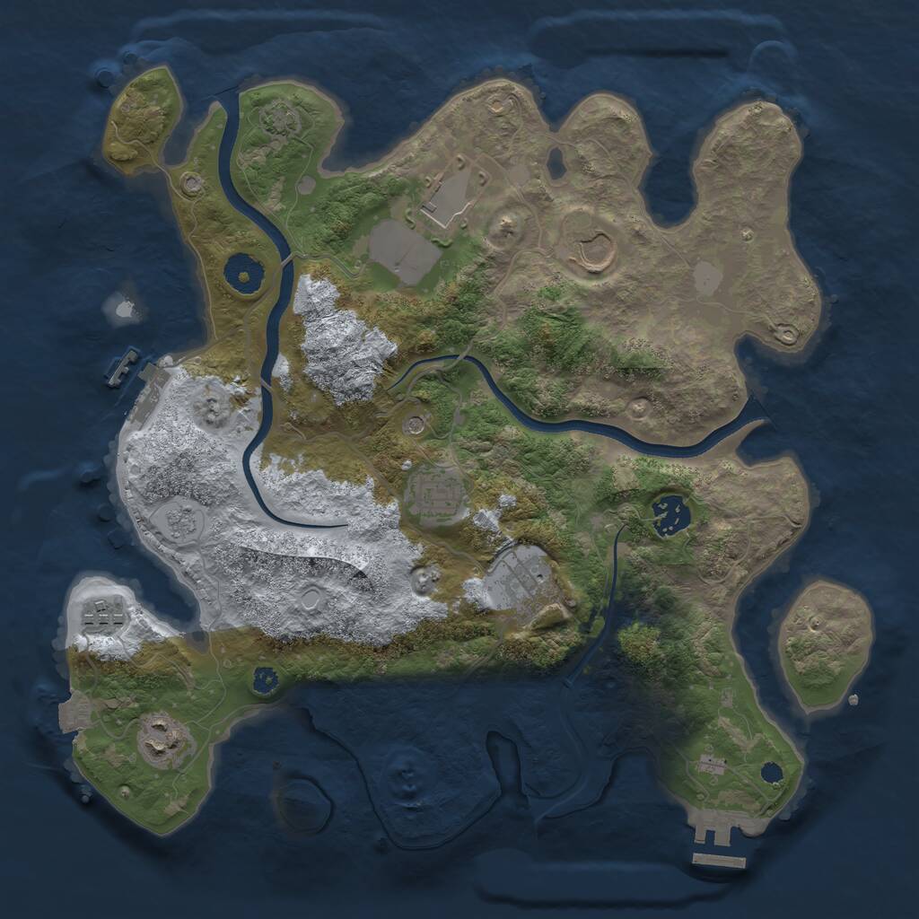 Rust Map: Procedural Map, Size: 3500, Seed: 8396518, 13 Monuments