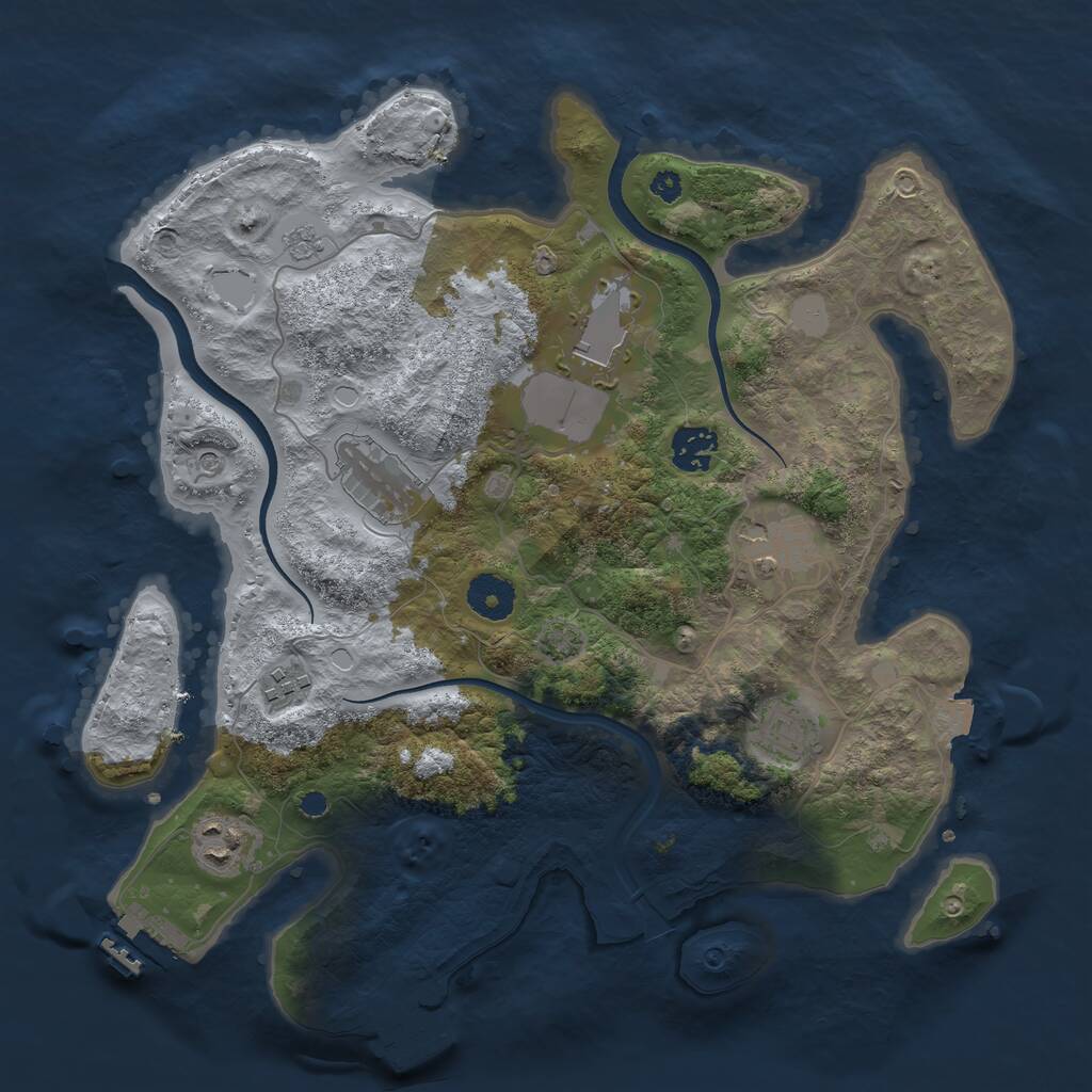 Rust Map: Procedural Map, Size: 3500, Seed: 713816, 13 Monuments