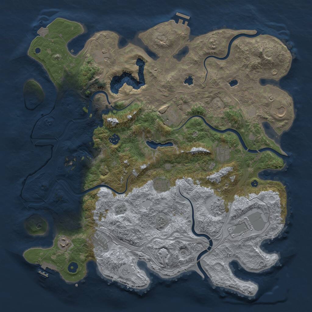 Rust Map: Procedural Map, Size: 4500, Seed: 1218571951, 17 Monuments