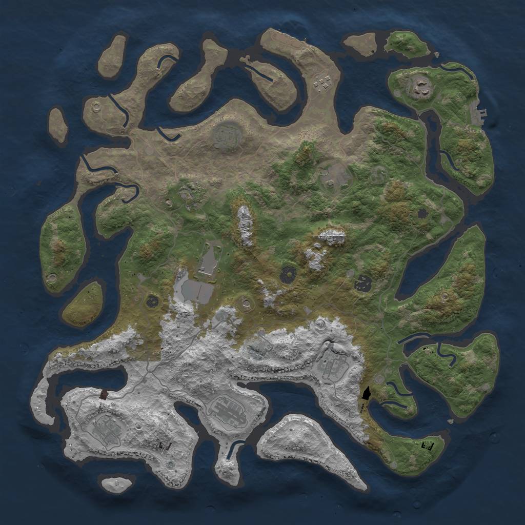 Rust Map: Procedural Map, Size: 4500, Seed: 248486958, 15 Monuments