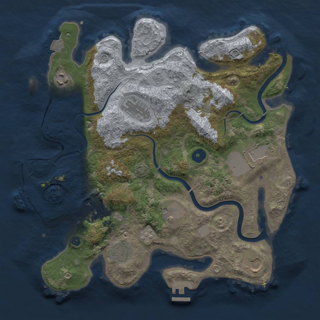 Rust Map: Procedural Map, Size: 3500, Seed: 798471, 14 Monuments