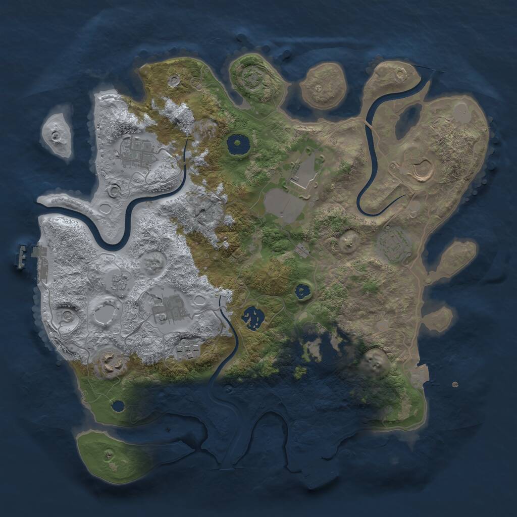 Rust Map: Procedural Map, Size: 3500, Seed: 552840, 15 Monuments