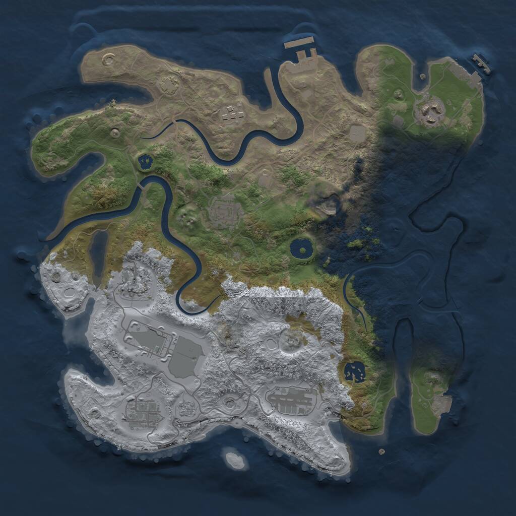 Rust Map: Procedural Map, Size: 3500, Seed: 157412, 15 Monuments
