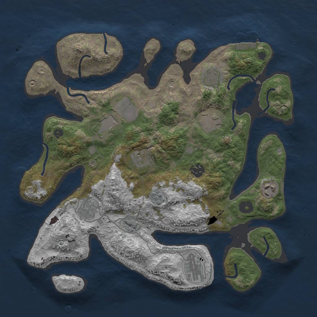 Rust Map: Procedural Map, Size: 3500, Seed: 585011763, 13 Monuments