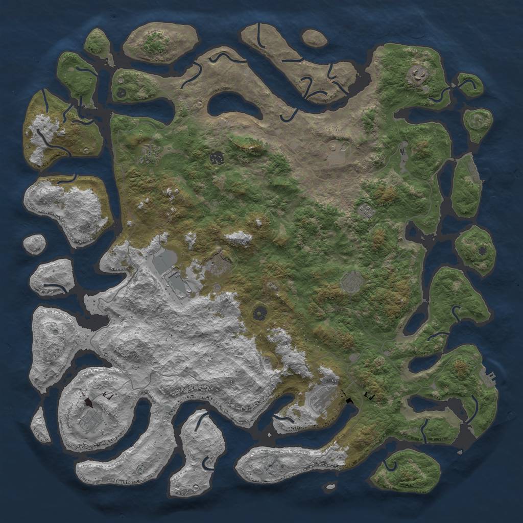 Rust Map: Procedural Map, Size: 5500, Seed: 974468, 15 Monuments