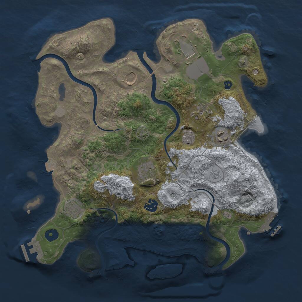 Rust Map: Procedural Map, Size: 3500, Seed: 329806, 14 Monuments