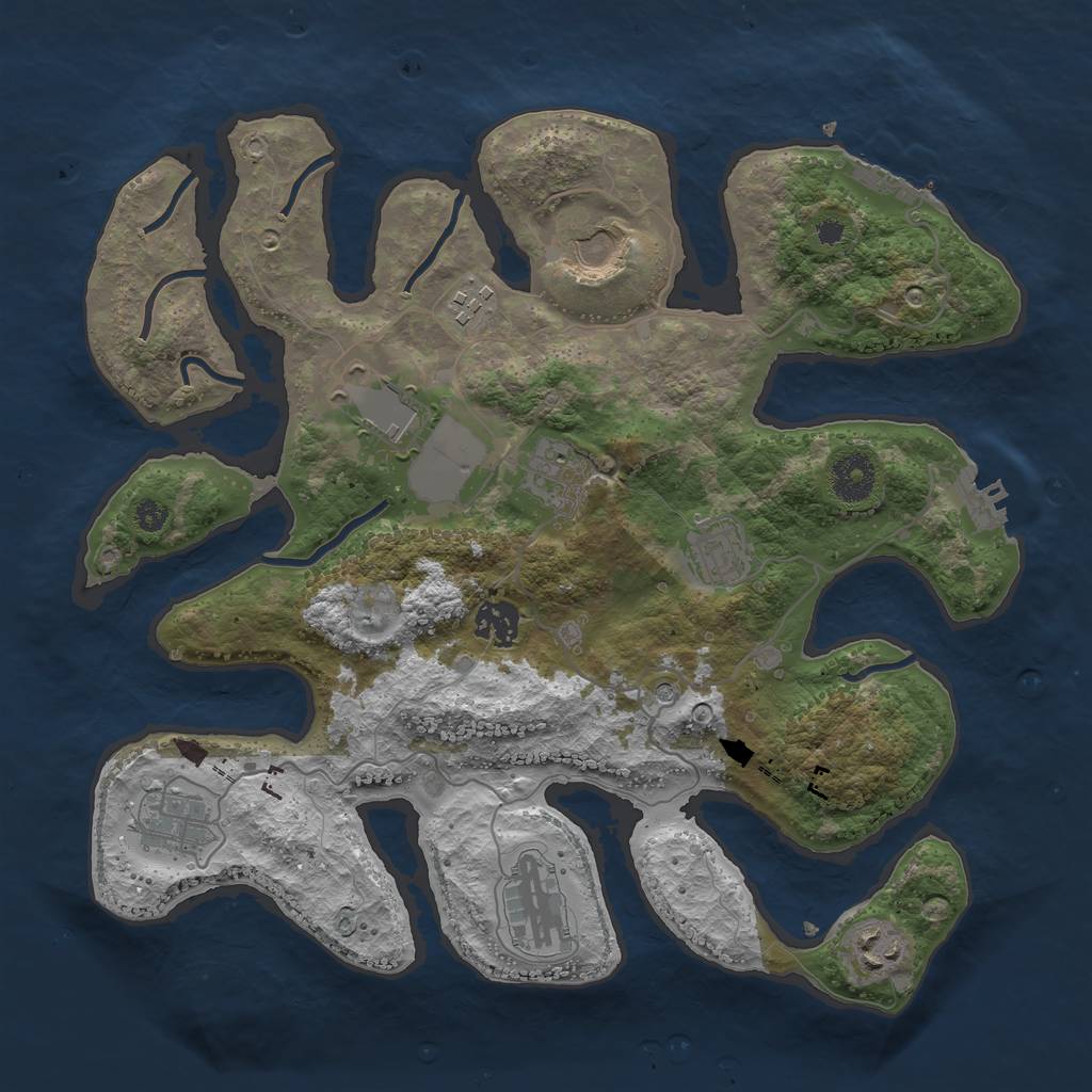 Rust Map: Procedural Map, Size: 3500, Seed: 826836, 14 Monuments
