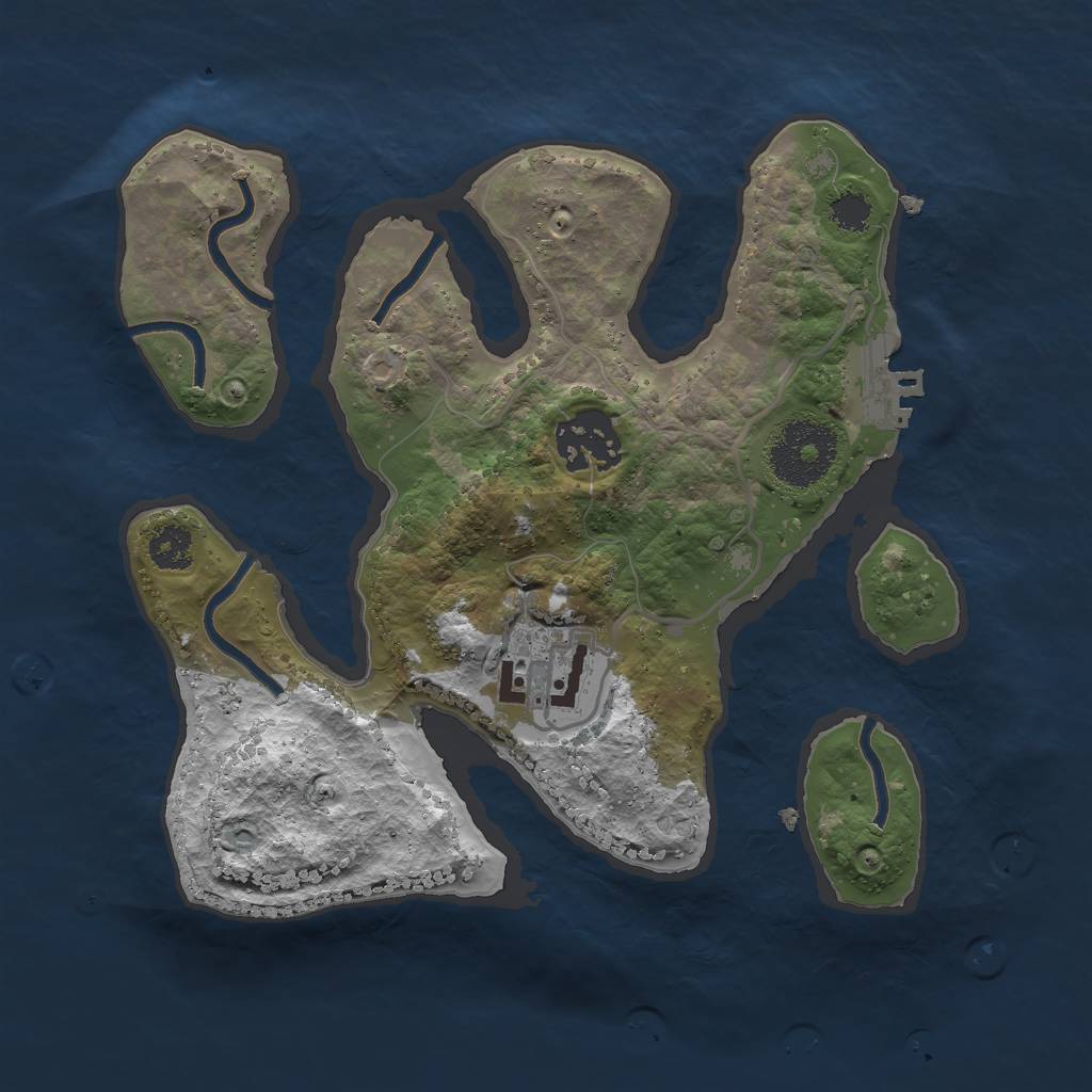Rust Map: Procedural Map, Size: 2500, Seed: 3331, 5 Monuments