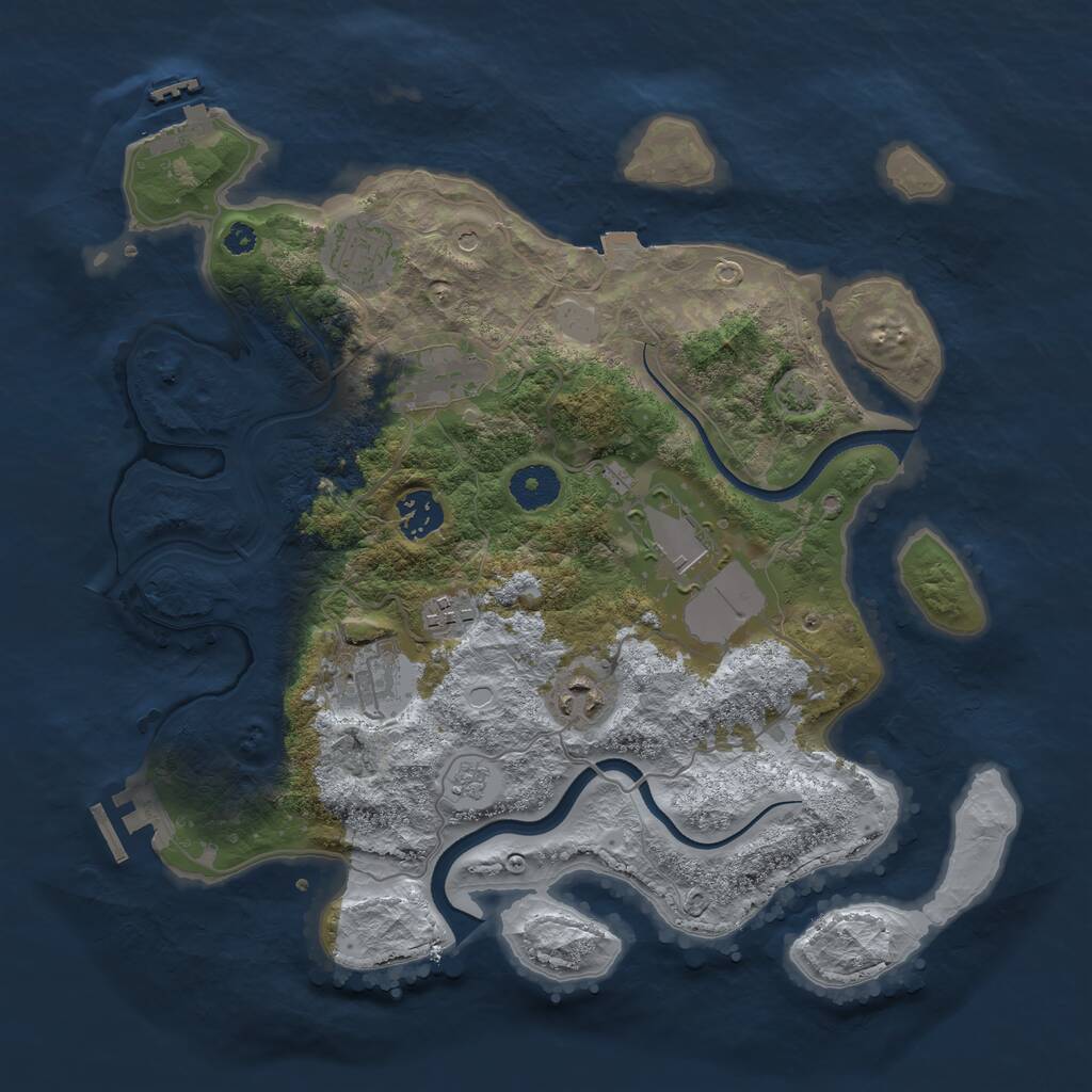 Rust Map: Procedural Map, Size: 3500, Seed: 126970, 13 Monuments