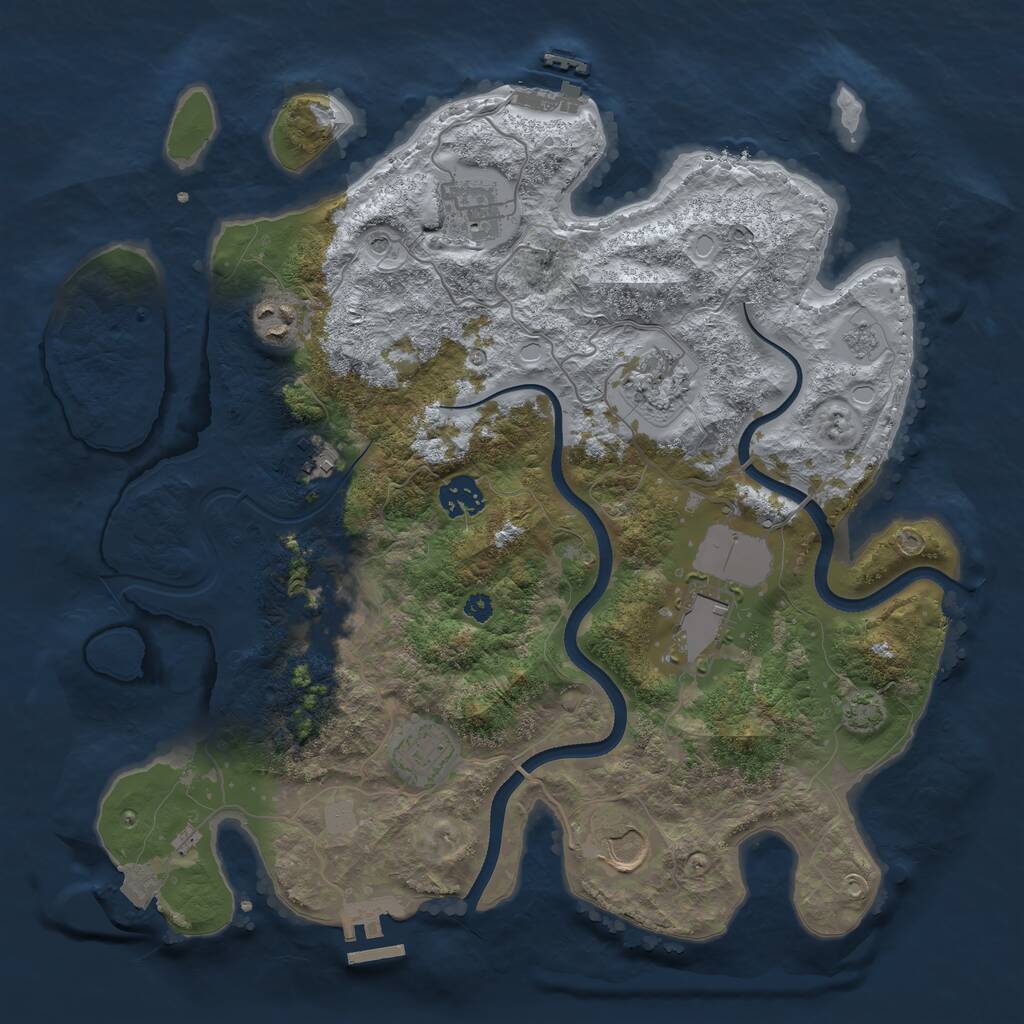 Rust Map: Procedural Map, Size: 3600, Seed: 418574, 15 Monuments