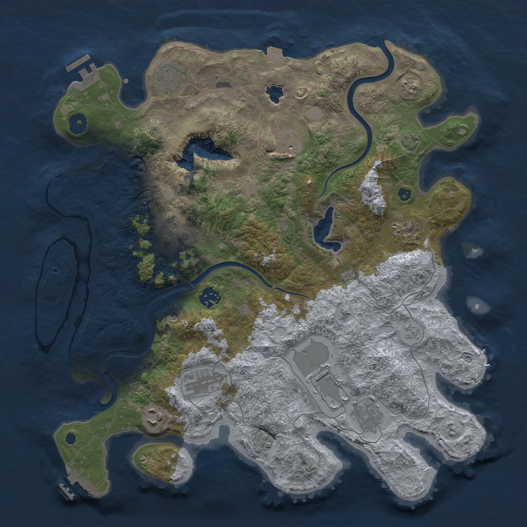 Rust Map: Procedural Map, Size: 4000, Seed: 22071207, 16 Monuments