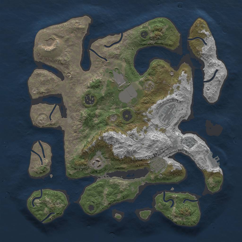 Rust Map: Procedural Map, Size: 3500, Seed: 467312, 11 Monuments