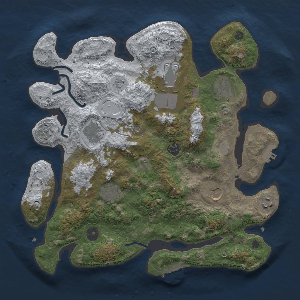 Rust Map: Procedural Map, Size: 3500, Seed: 286956, 17 Monuments