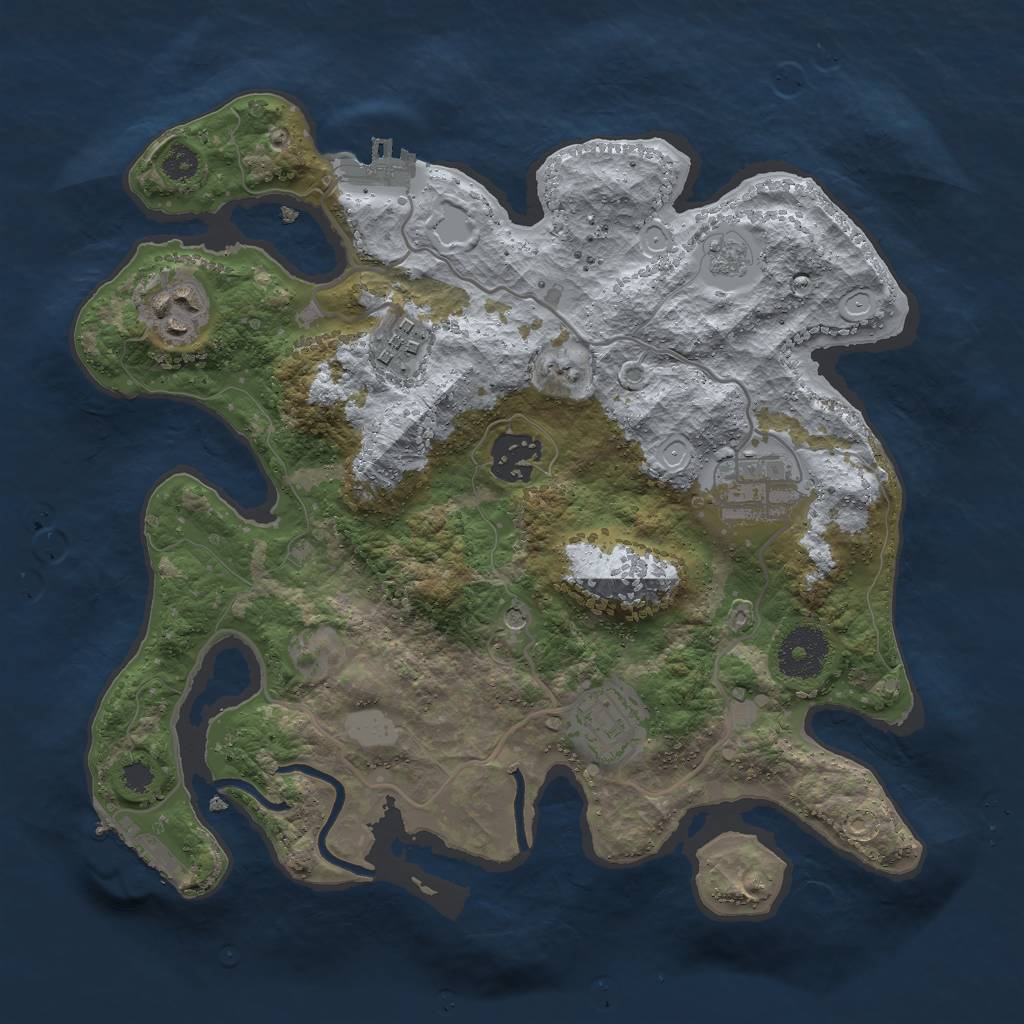 Rust Map: Procedural Map, Size: 3000, Seed: 2111531596, 14 Monuments