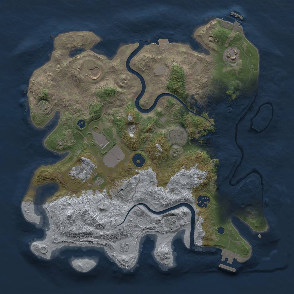Rust Map: Procedural Map, Size: 3500, Seed: 248486958, 13 Monuments