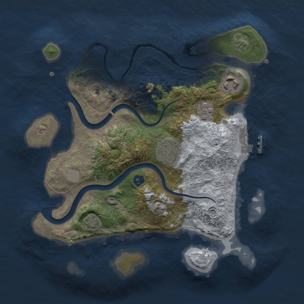 Rust Map: Procedural Map, Size: 2700, Seed: 1986, 7 Monuments