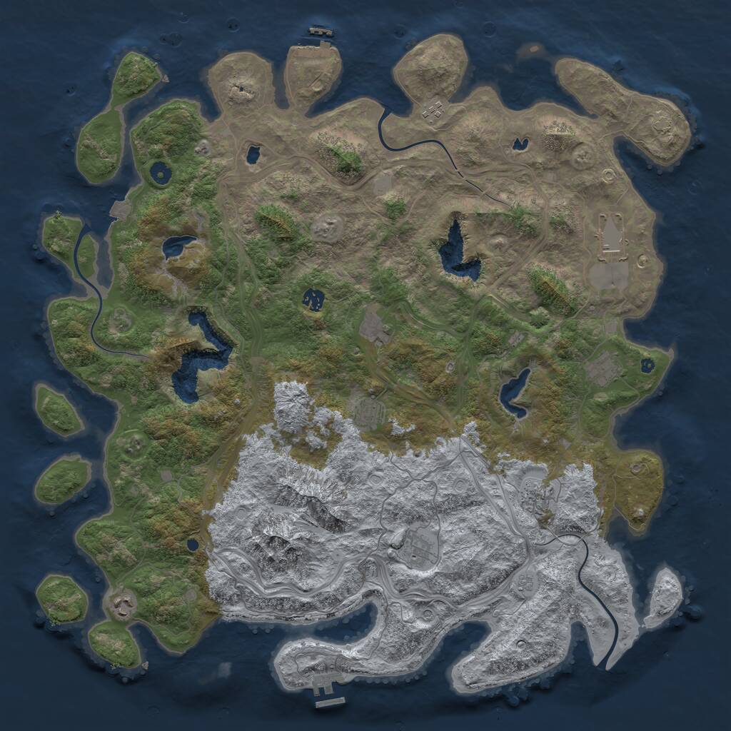 Rust Map: Procedural Map, Size: 5000, Seed: 27387849, 15 Monuments