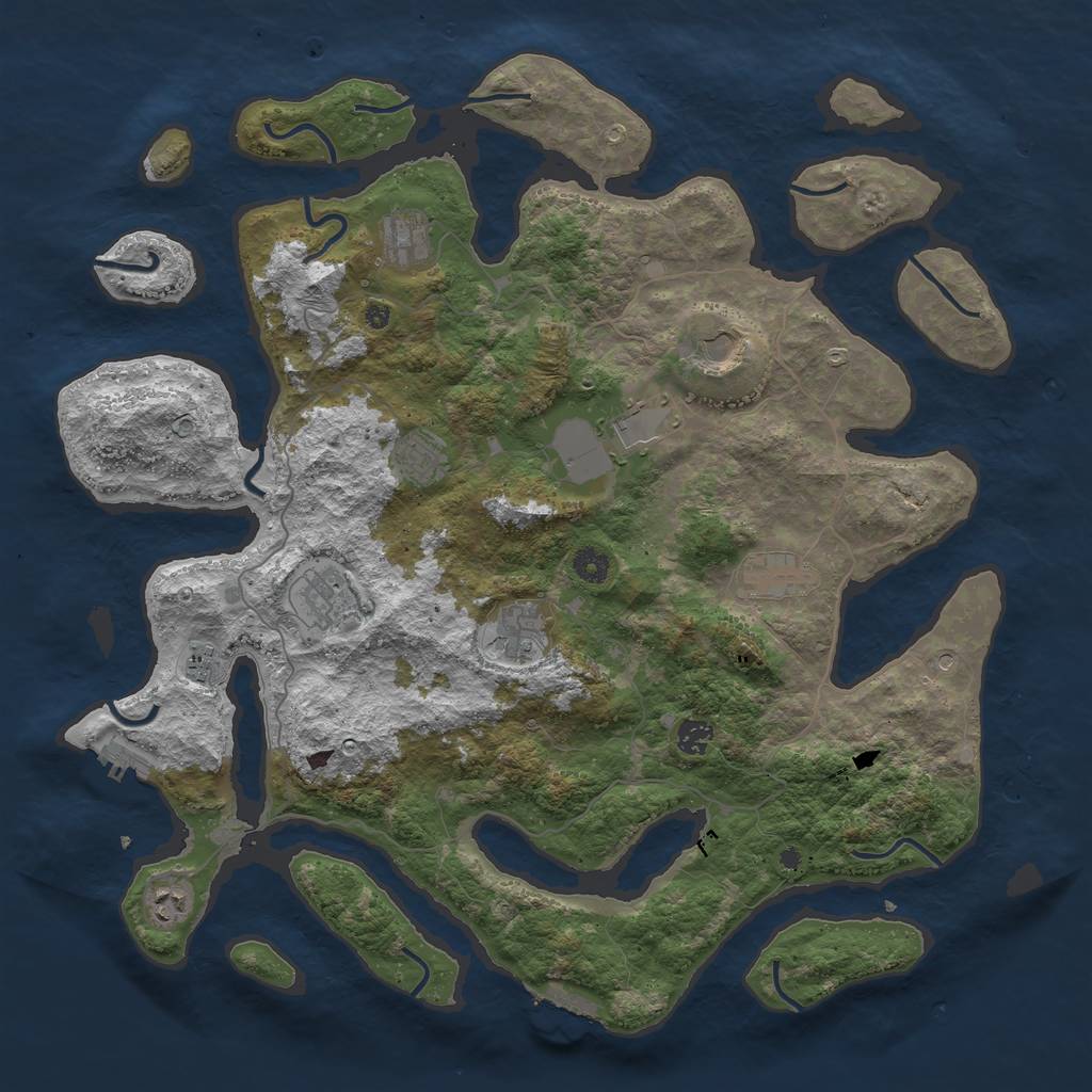 Rust Map: Procedural Map, Size: 4500, Seed: 120392031, 15 Monuments