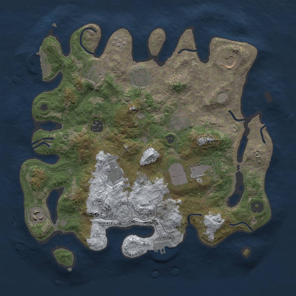 Rust Map: Procedural Map, Size: 3500, Seed: 123435891, 18 Monuments