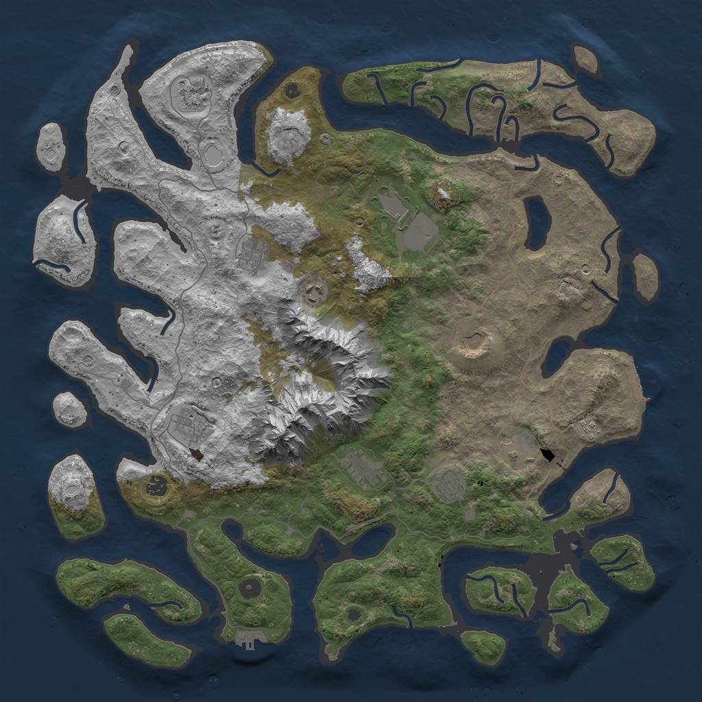 Rust Map: Procedural Map, Size: 5000, Seed: 329499, 19 Monuments