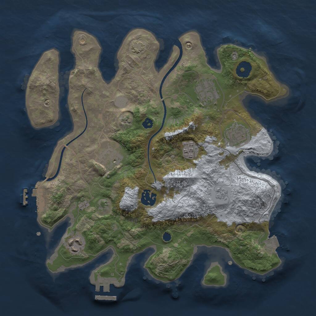 Rust Map: Procedural Map, Size: 3000, Seed: 1459, 11 Monuments