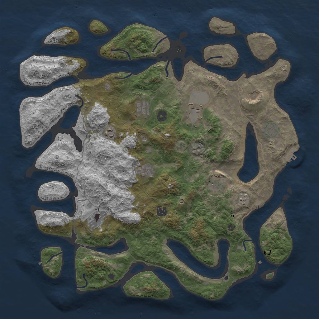 Rust Map: Procedural Map, Size: 4500, Seed: 7786443, 14 Monuments