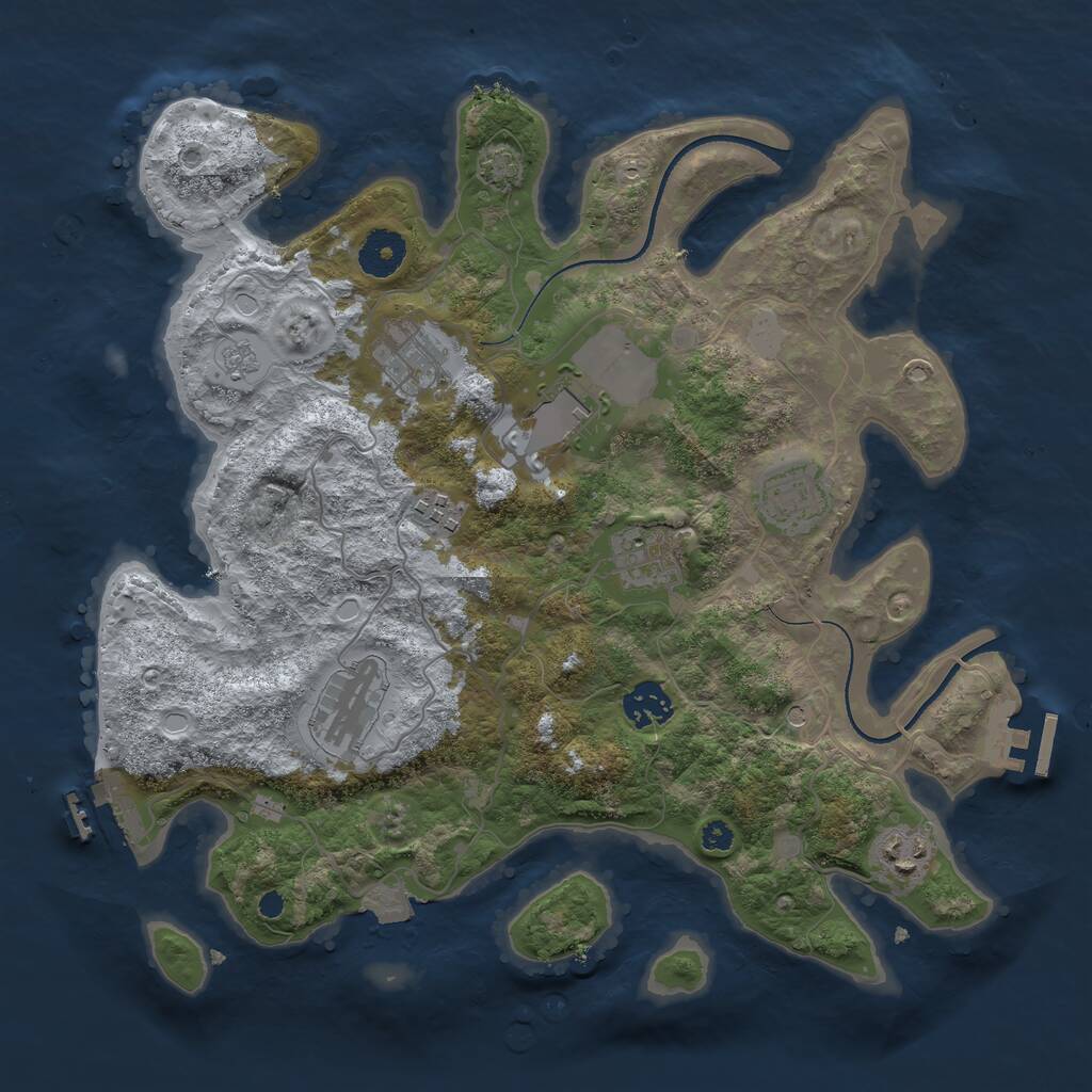 Rust Map: Procedural Map, Size: 3500, Seed: 202106, 14 Monuments