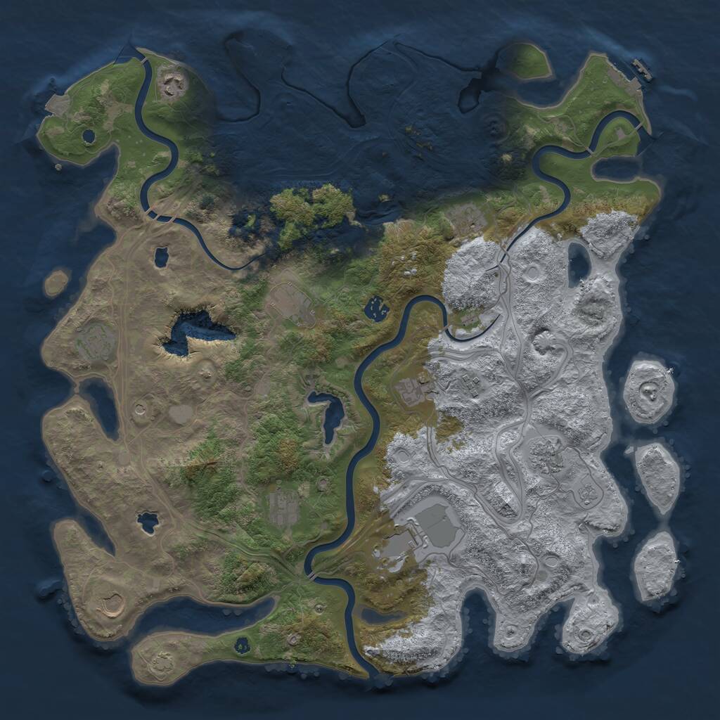 Rust Map: Procedural Map, Size: 4500, Seed: 561, 17 Monuments