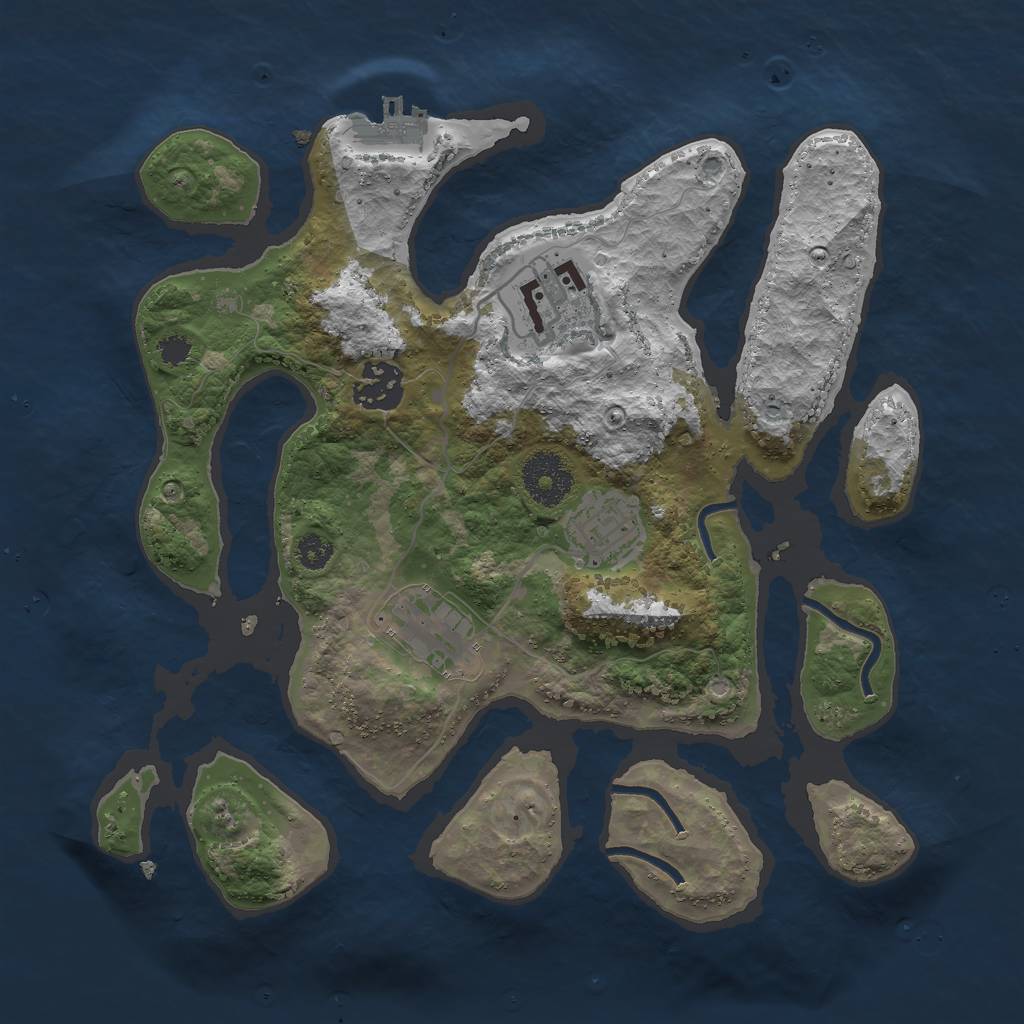 Rust Map: Procedural Map, Size: 3000, Seed: 216, 7 Monuments