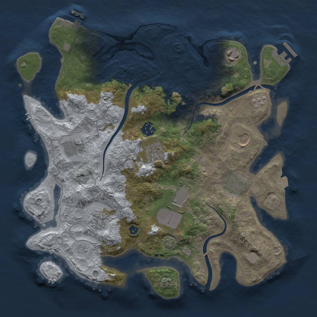 Rust Map: Procedural Map, Size: 3500, Seed: 904925280, 15 Monuments