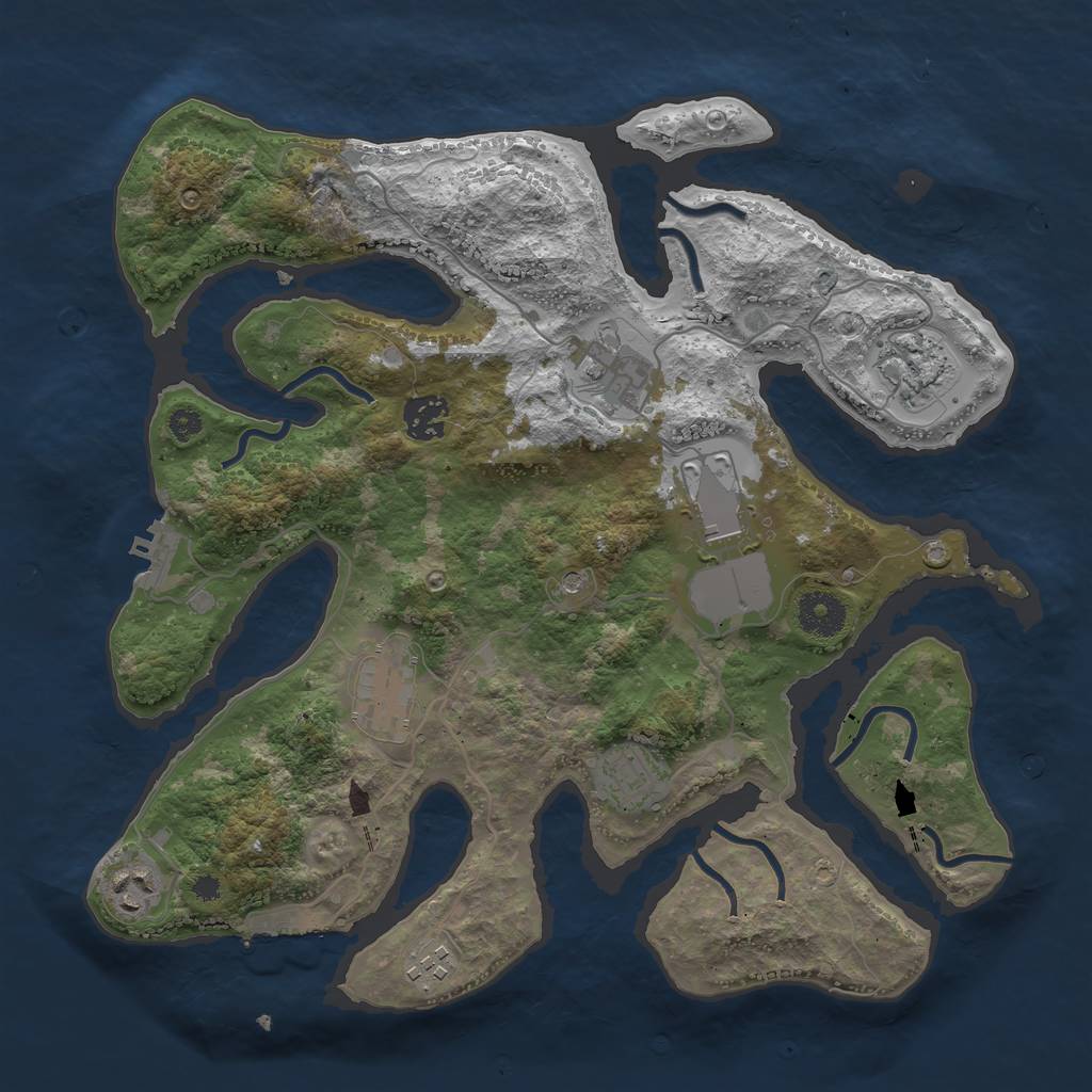 Rust Map: Procedural Map, Size: 3500, Seed: 86420, 13 Monuments