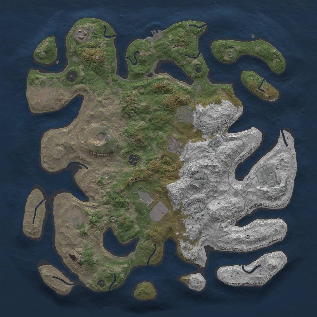 Rust Map: Procedural Map, Size: 4300, Seed: 60490, 15 Monuments