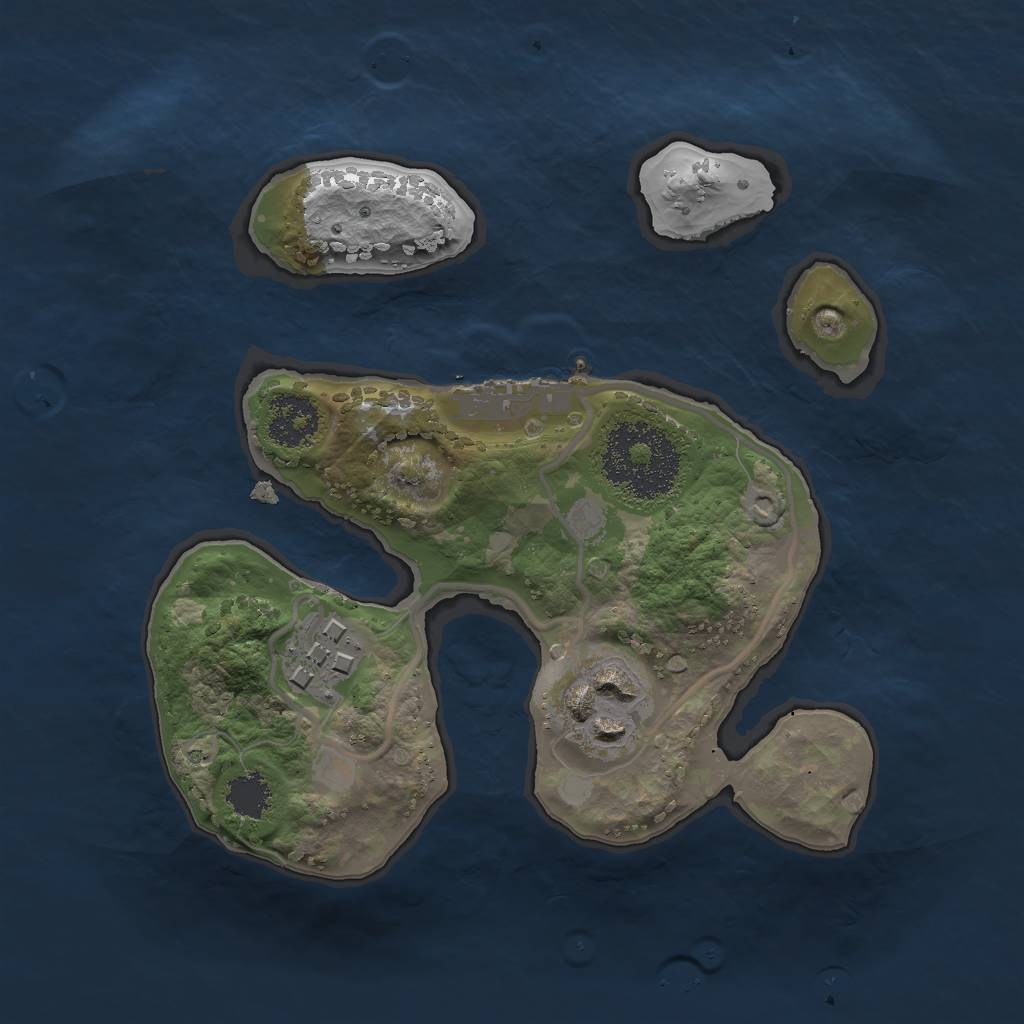 Rust Map: Procedural Map, Size: 2000, Seed: 1058393298, 5 Monuments