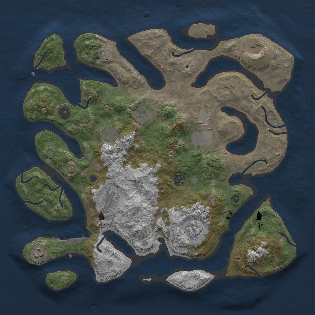 Rust Map: Procedural Map, Size: 4000, Seed: 950683626, 13 Monuments