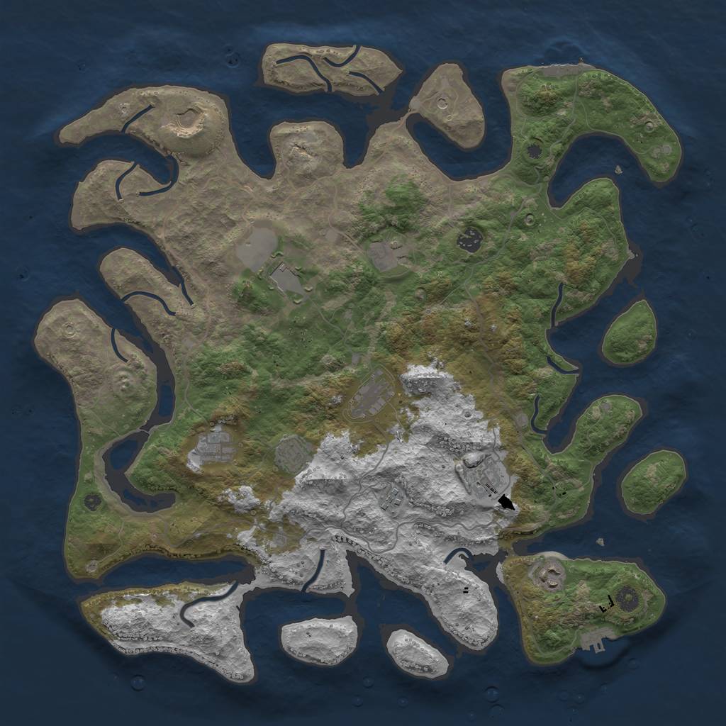 Rust Map: Procedural Map, Size: 4500, Seed: 1446802031, 15 Monuments