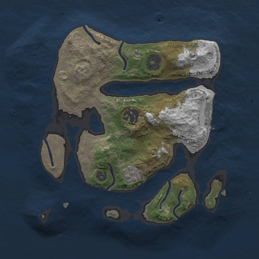 Rust Map: Procedural Map, Size: 2420, Seed: 840064310, 5 Monuments