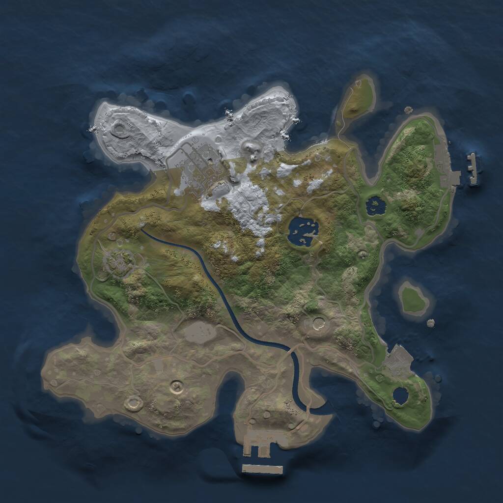 Rust Map: Procedural Map, Size: 2500, Seed: 749, 7 Monuments