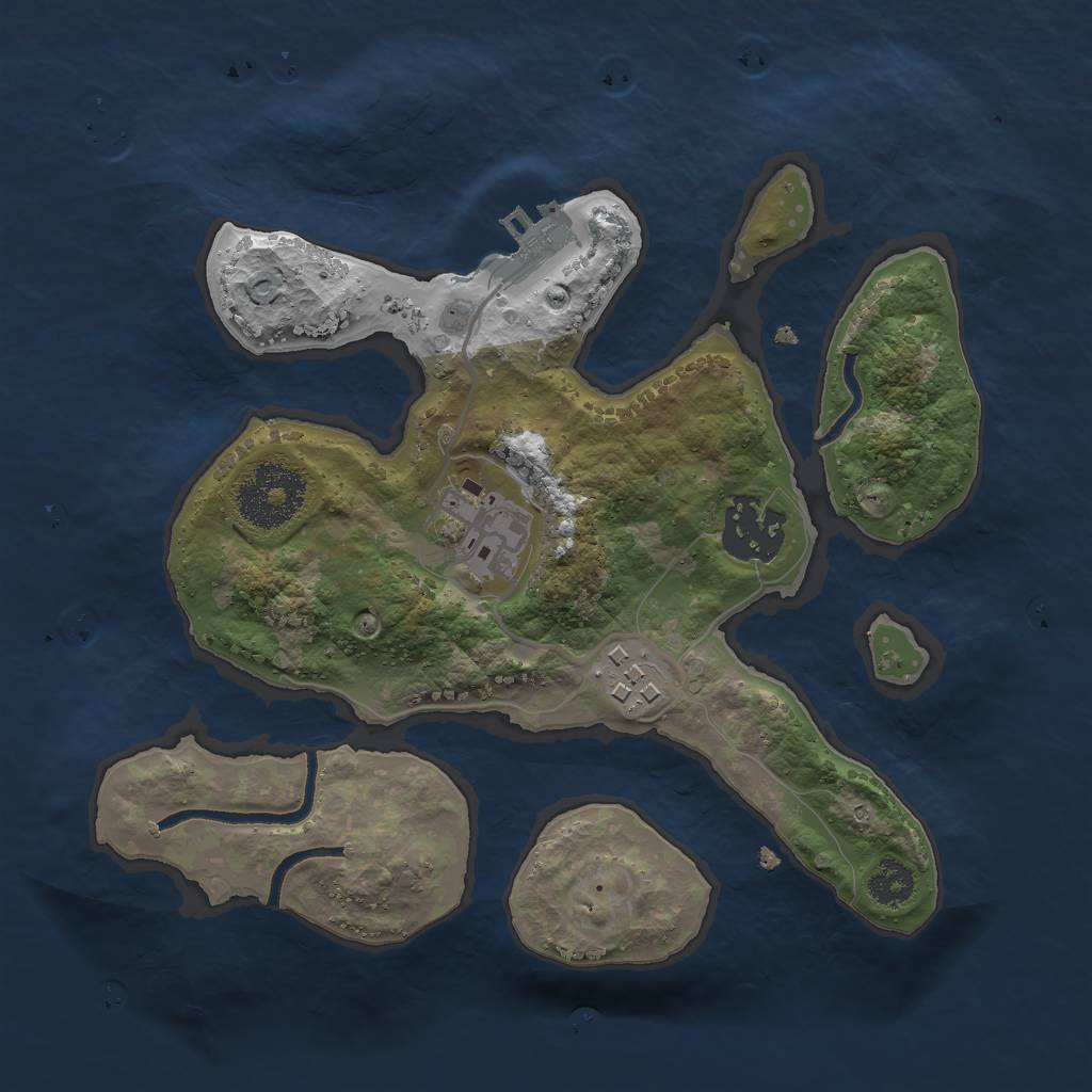 Rust Map: Procedural Map, Size: 2500, Seed: 749, 6 Monuments